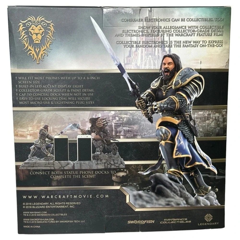 Swordfish Tech Warcraft Lothar Statue Phone Charging Dock